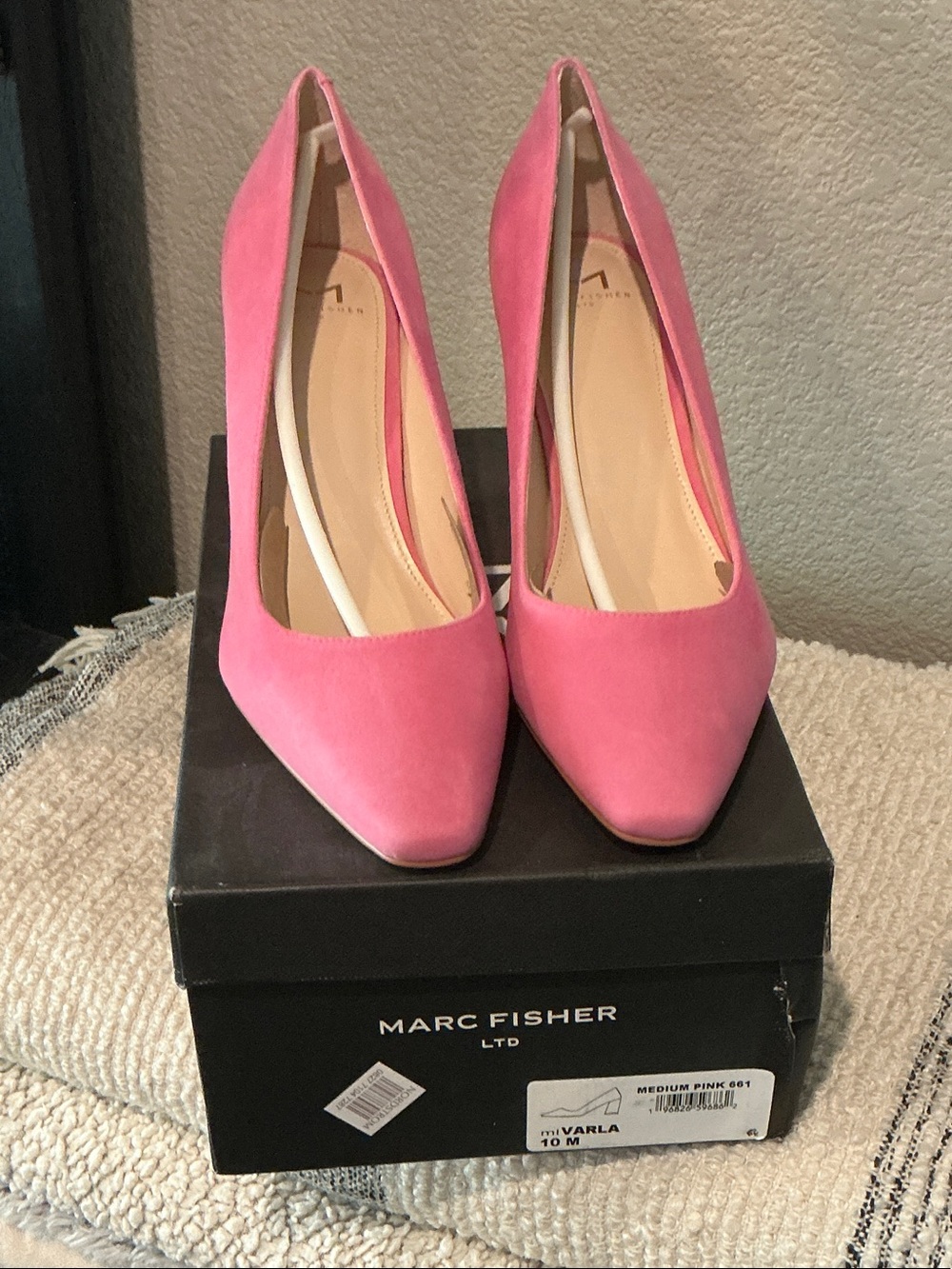 Marc Fisher Pink Suede Pointed-Toe Heels